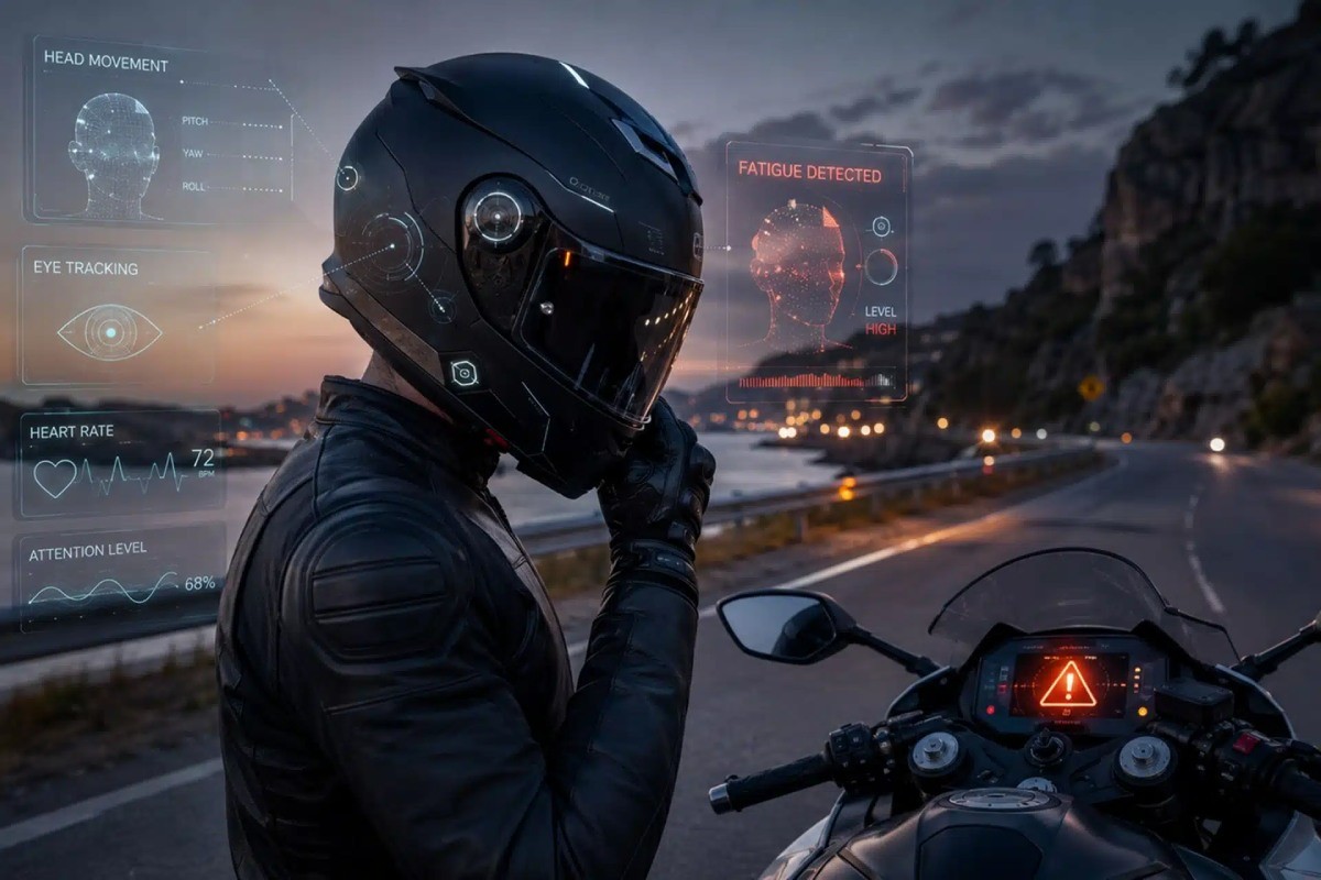 Fotos ¿Un casco capaz de detectar la fatiga y frenar la moto si el conductor está cansado? Polaris ya trabaja en ello